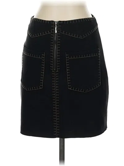 Pre-owned Zara Denim Skirt In Black