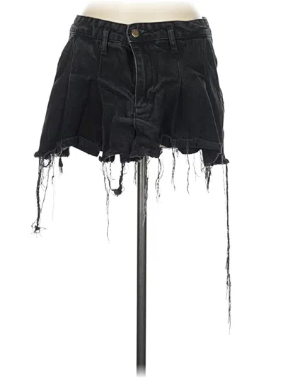 Pre-owned Zara Denim Skirt In Black