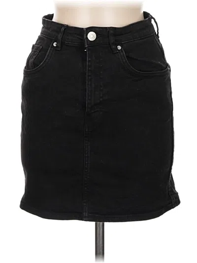 Pre-owned Zara Denim Skirt In Black