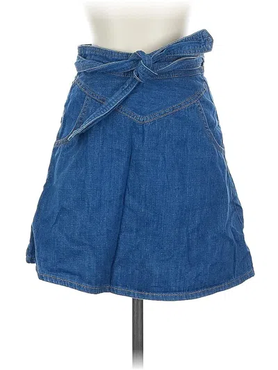 Pre-owned Zara Denim Skirt In Blue