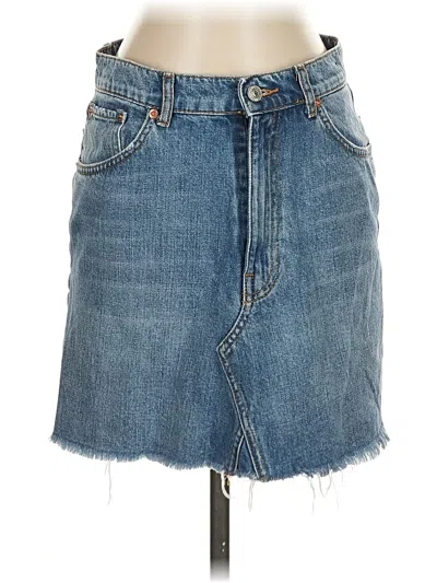 Pre-owned Zara Denim Skirt In Blue