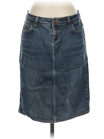 Pre-owned Zara Denim Skirt In Blue
