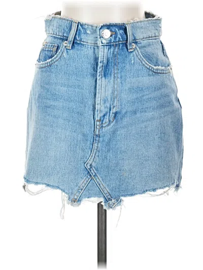 Pre-owned Zara Denim Skirt In Blue