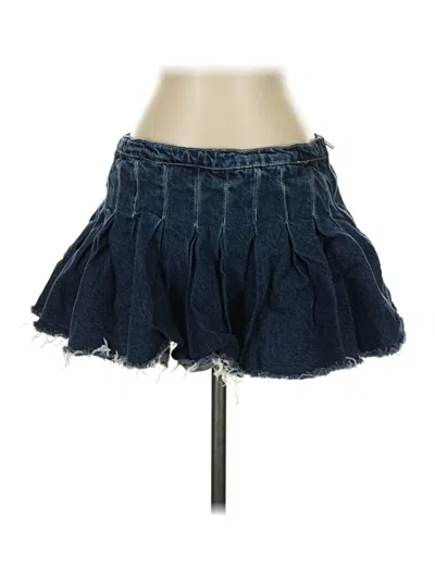 Pre-owned Zara Denim Skirt In Blue
