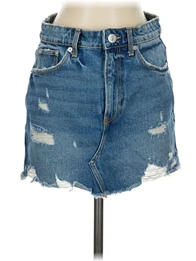 Pre-owned Zara Denim Skirt In Blue