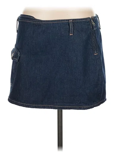 Pre-owned Zara Denim Skirt In Blue