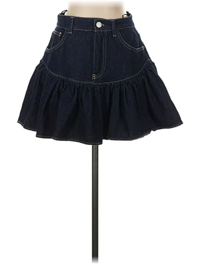 Pre-owned Zara Denim Skirt In Blue