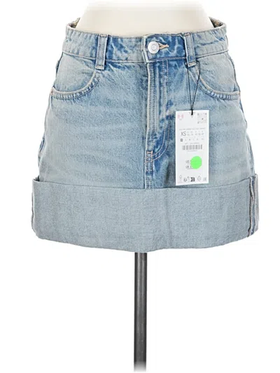 Zara Denim Skirt In Blue