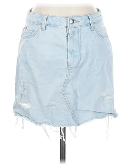 Pre-owned Zara Denim Skirt In Blue