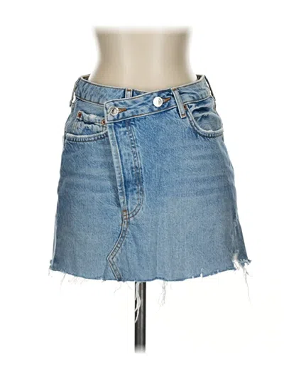 Pre-owned Zara Denim Skirt In Blue