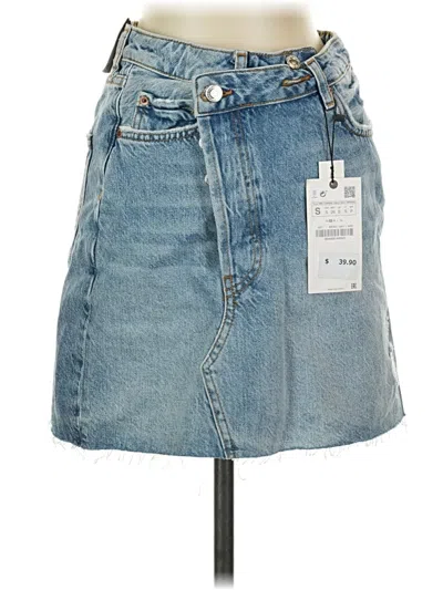 Zara Denim Skirt In Blue