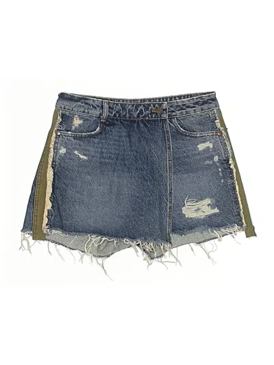 Pre-owned Zara Denim Skirt In Blue