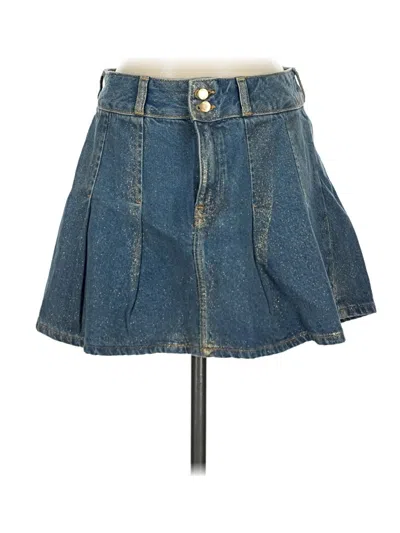 Pre-owned Zara Denim Skirt In Blue