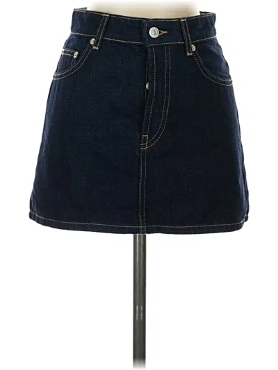 Pre-owned Zara Denim Skirt In Blue