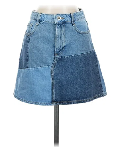 Pre-owned Zara Denim Skirt In Blue