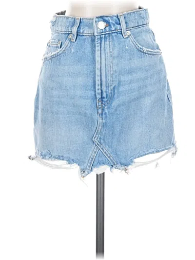 Pre-owned Zara Denim Skirt In Blue