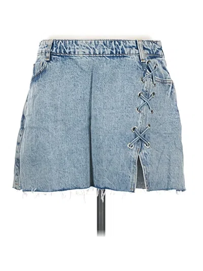 Pre-owned Zara Denim Skirt In Blue