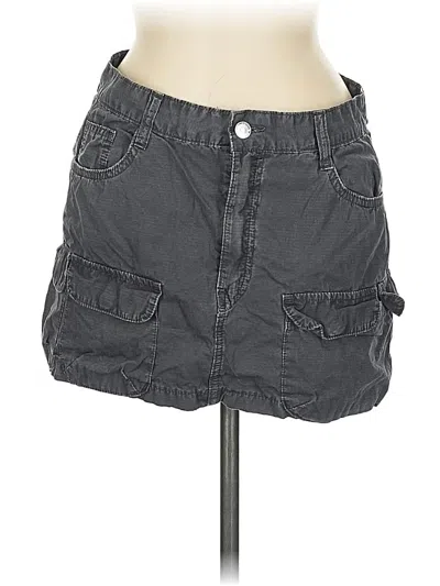 Pre-owned Zara Denim Skirt In Gray