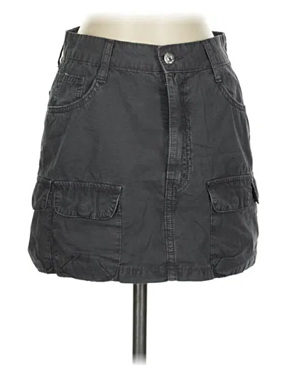 Pre-owned Zara Denim Skirt In Gray