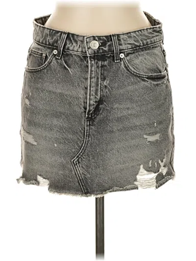 Pre-owned Zara Denim Skirt In Gray