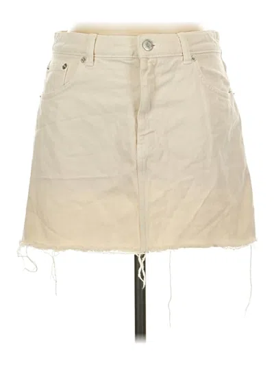 Pre-owned Zara Denim Skirt In Ivory