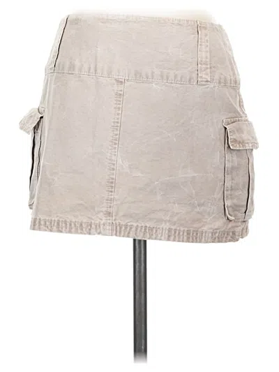 Pre-owned Zara Denim Skirt In Tan