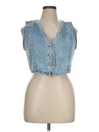 Pre-owned Zara Denim Vest In Blue