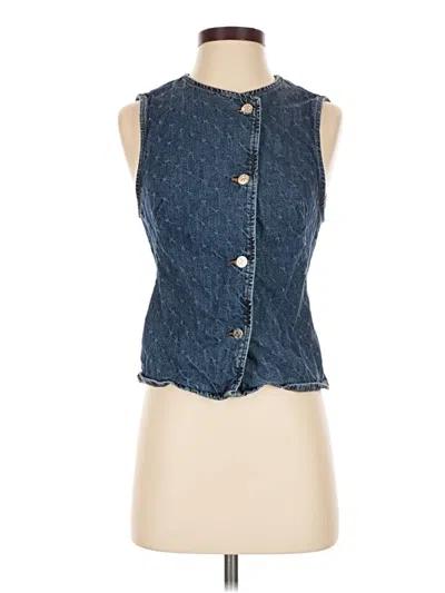 Pre-owned Zara Denim Vest In Blue