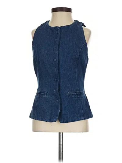 Pre-owned Zara Denim Vest In Blue