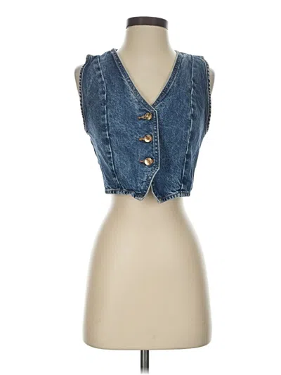 Pre-owned Zara Denim Vest In Blue