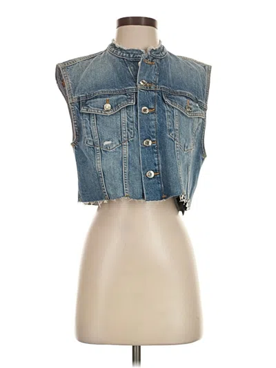 Pre-owned Zara Denim Vest In Blue