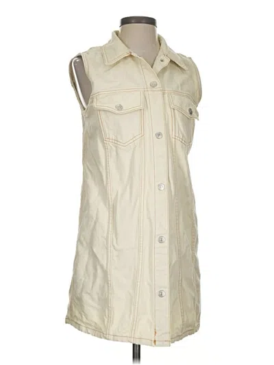 Pre-owned Zara Denim Vest In Ivory