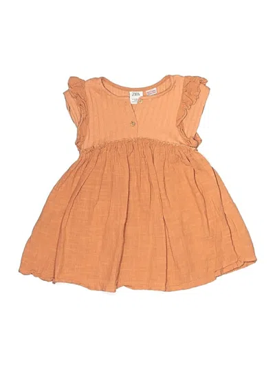 Pre-owned Zara Kids' Dress In Orange