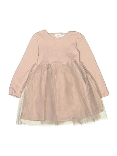 Pre-owned Zara Kids' Dress In Tan