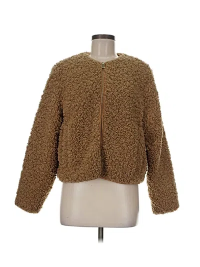 Pre-owned Zara Faux Fur Jacket In Brown