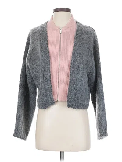 Pre-owned Zara Faux Fur Jacket In Gray