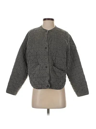 Pre-owned Zara Faux Fur Jacket In Gray