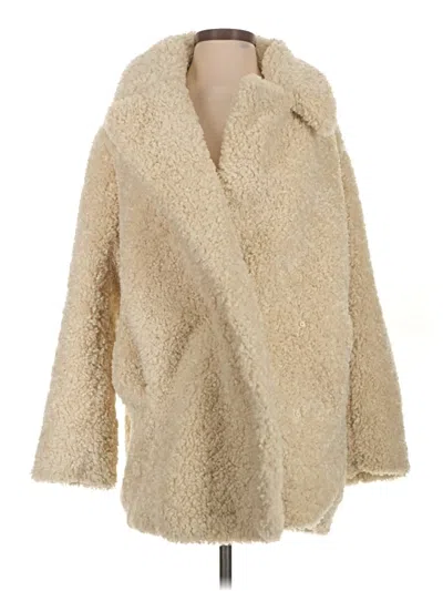 Pre-owned Zara Faux Fur Jacket In Ivory