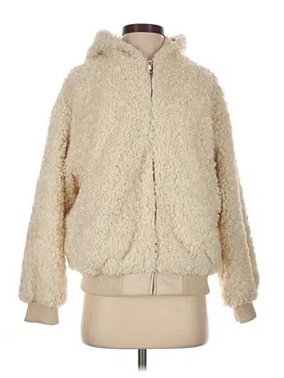 Pre-owned Zara Faux Fur Jacket In Ivory
