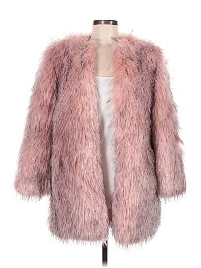 Pre-owned Zara Faux Fur Jacket In Pink