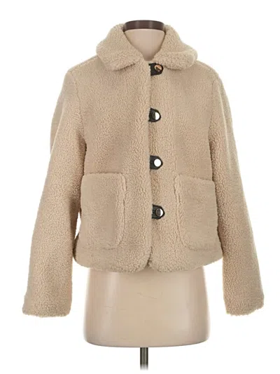 Pre-owned Zara Faux Fur Jacket In Tan