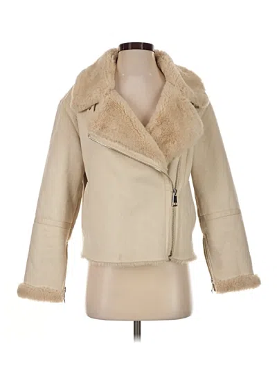Pre-owned Zara Faux Fur Jacket In Tan