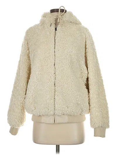 Pre-owned Zara Faux Fur Jacket In White