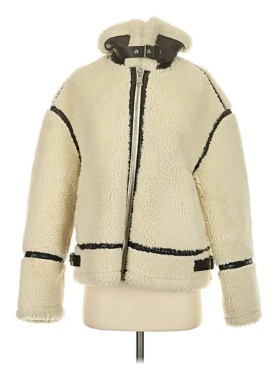 Pre-owned Zara Faux Fur Jacket In White