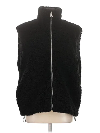 Pre-owned Zara Faux Fur Vest In Black