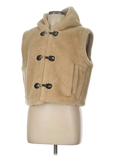 Pre-owned Zara Faux Fur Vest In Brown