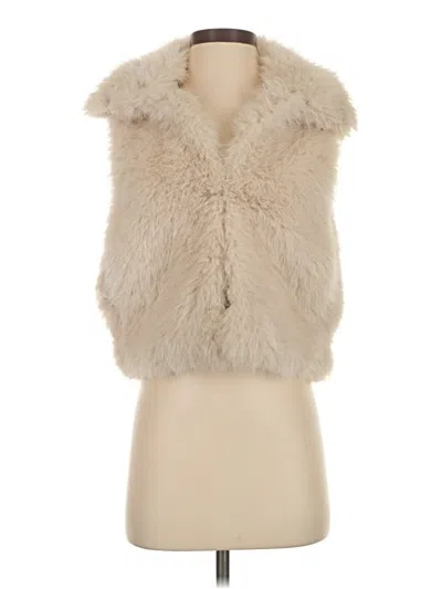 Pre-owned Zara Faux Fur Vest In Ivory