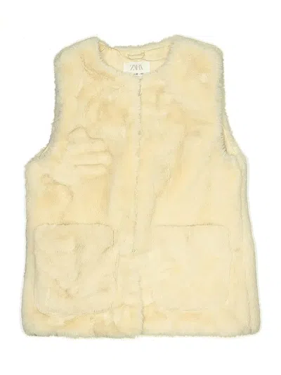 Pre-owned Zara Kids' Faux Fur Vest In White