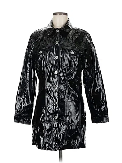 Pre-owned Zara Faux Leather Jacket In Black