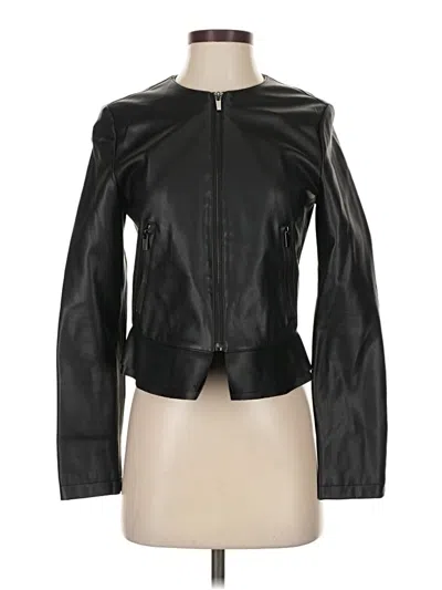 Pre-owned Zara Faux Leather Jacket In Black